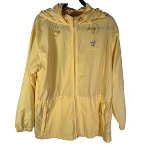 VTG Northern Reflections Womens Butter Yellow Embroidered Nylon Windbreaker Sz M